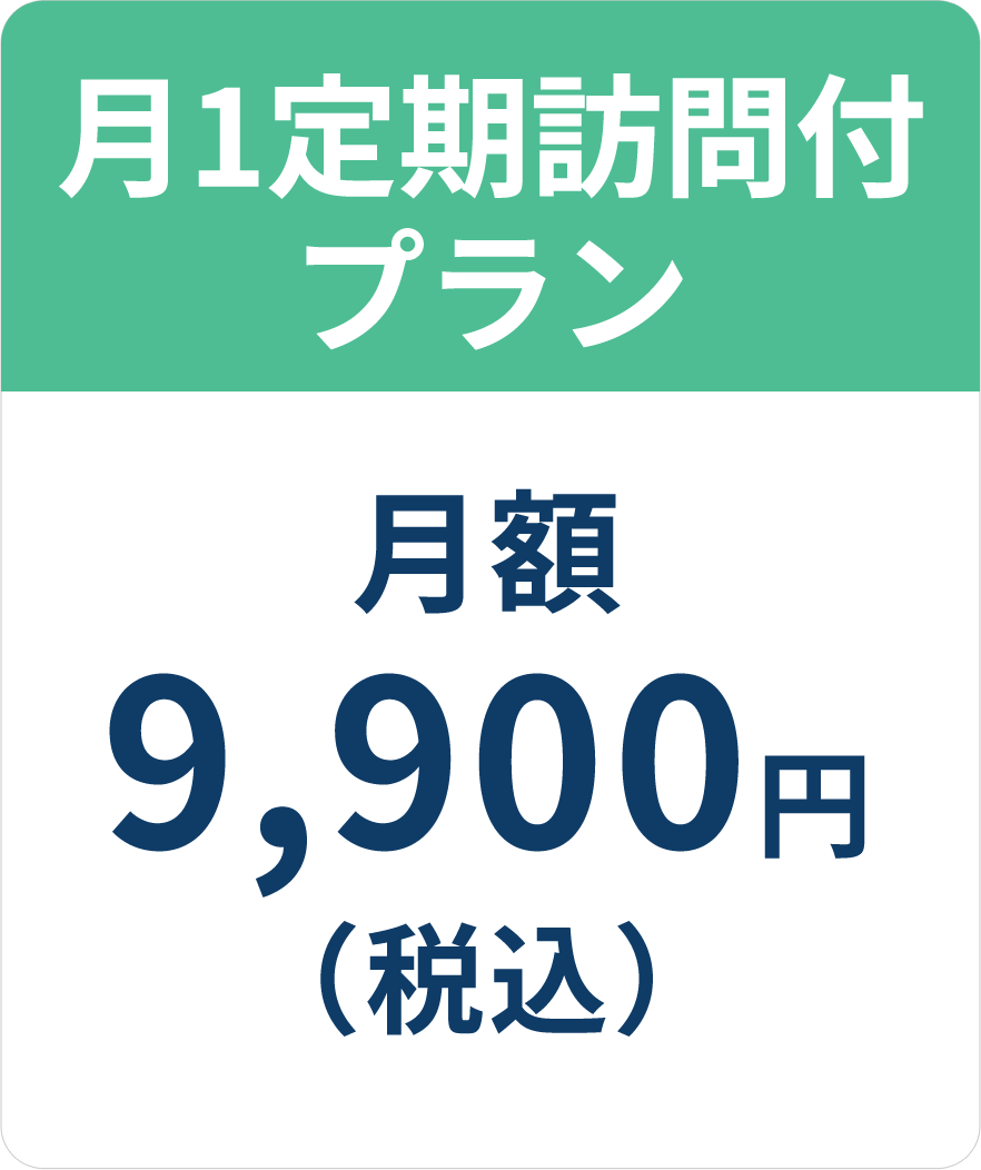 月1定期訪問付プラン　月額9,900円（税込）