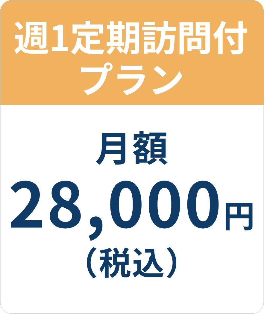 週1定期訪問付プラン　月額28,000円（税込）